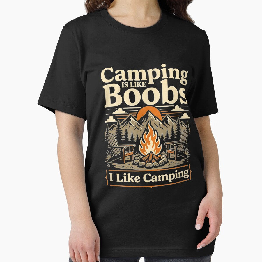 Camping Is Like Boobs Funny Campfire Camper by moabeArtistic