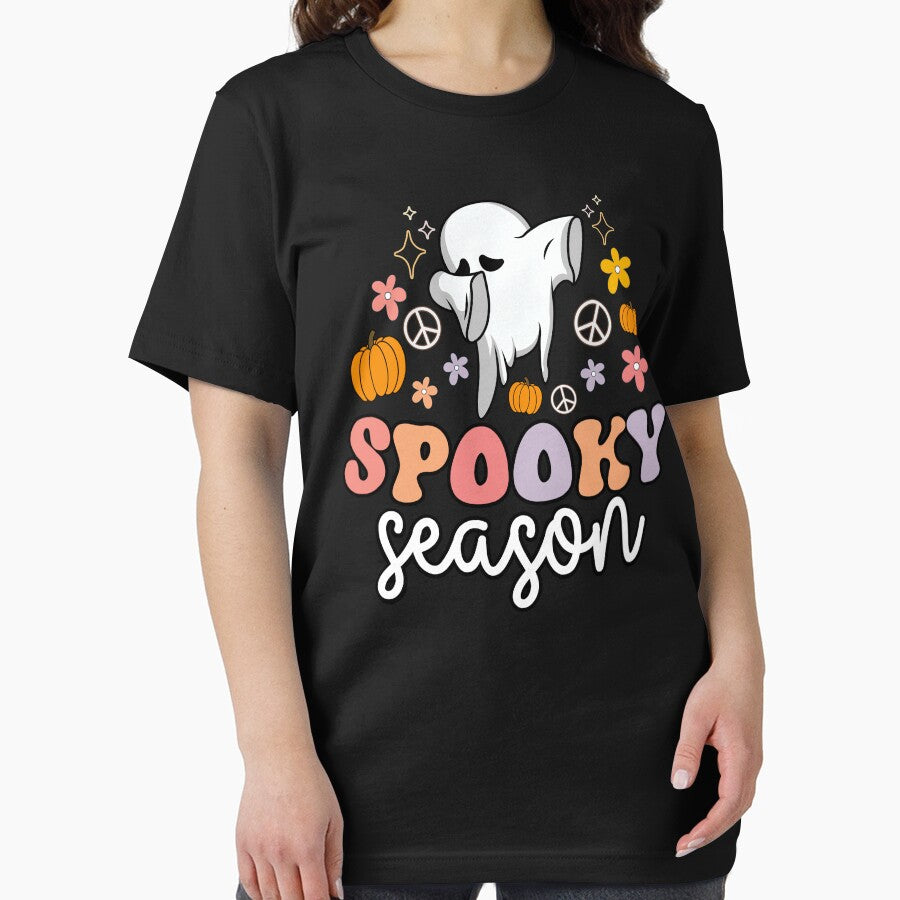 Vintage Halloween Costume with Groovy Ghost Spooky Season - Funny Ghost Dabbing by ohmier