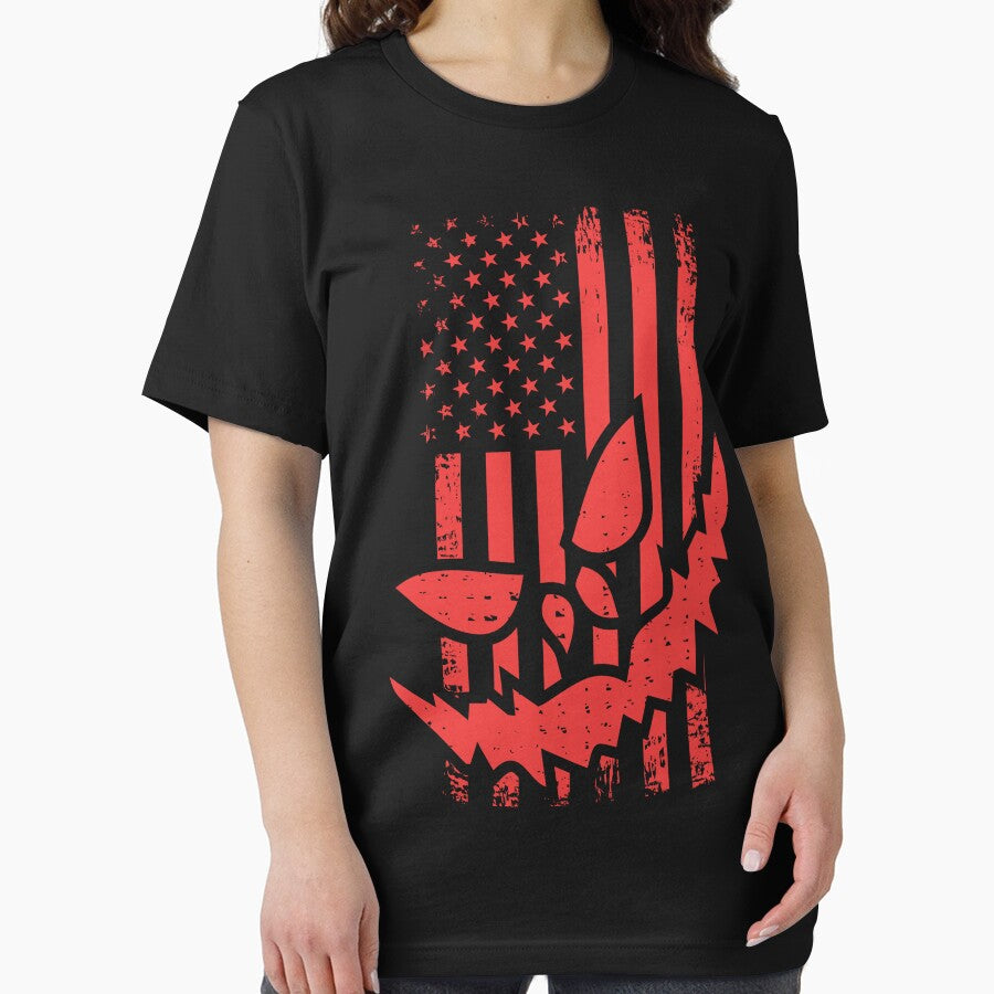 Jack o'lantern American flag in red Shirt by Georgy09
