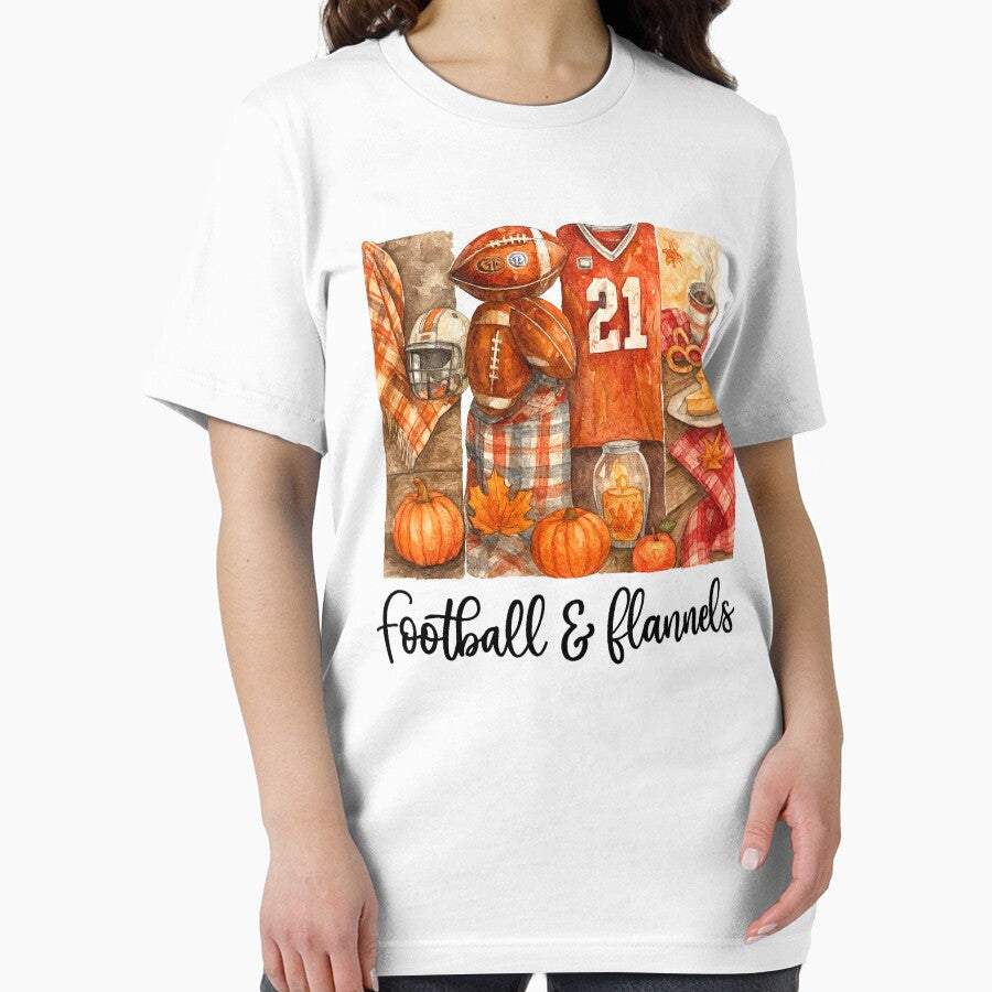 Watercolor Football and Flannels by Clinomania Art
