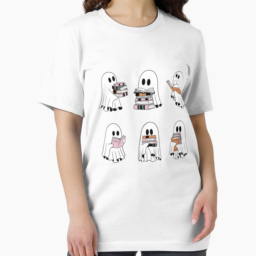 Ghost Reading Books Sweater, Bookish Halloween Sweatshirt, Halloween Teacher Gift, Librarian Halloween Hoodie, Ghost Crewneck by Walmarval ⭐⭐⭐⭐⭐