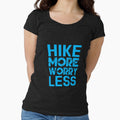 Hiking Lover: Hike More Worry Less Typography Design by Techflare