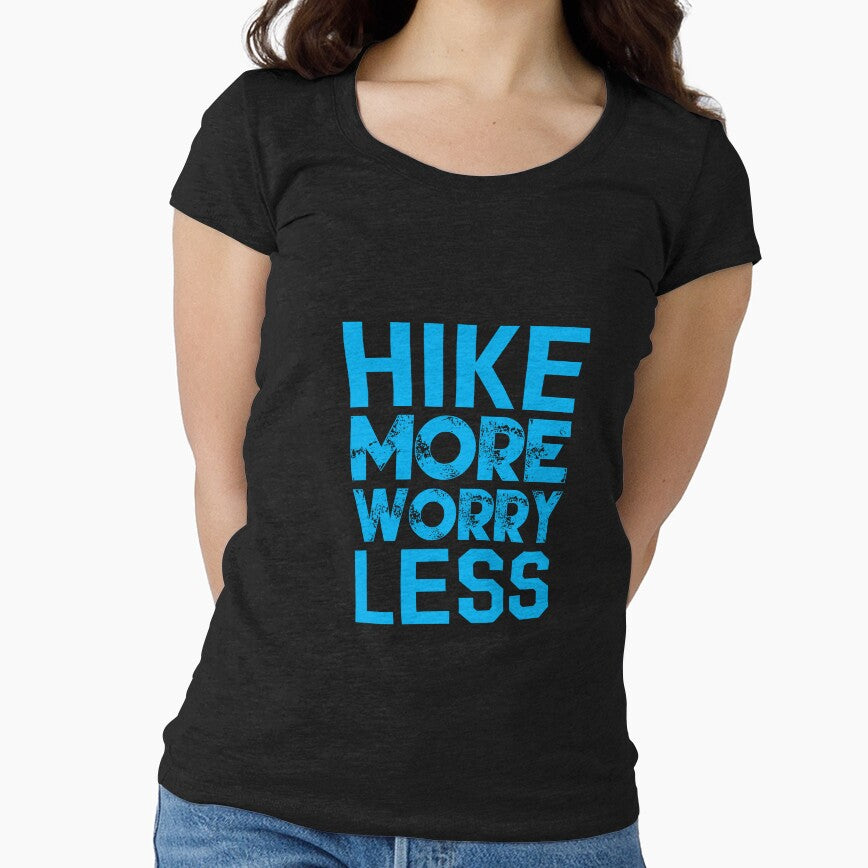 Hiking Lover: Hike More Worry Less Typography Design by Techflare