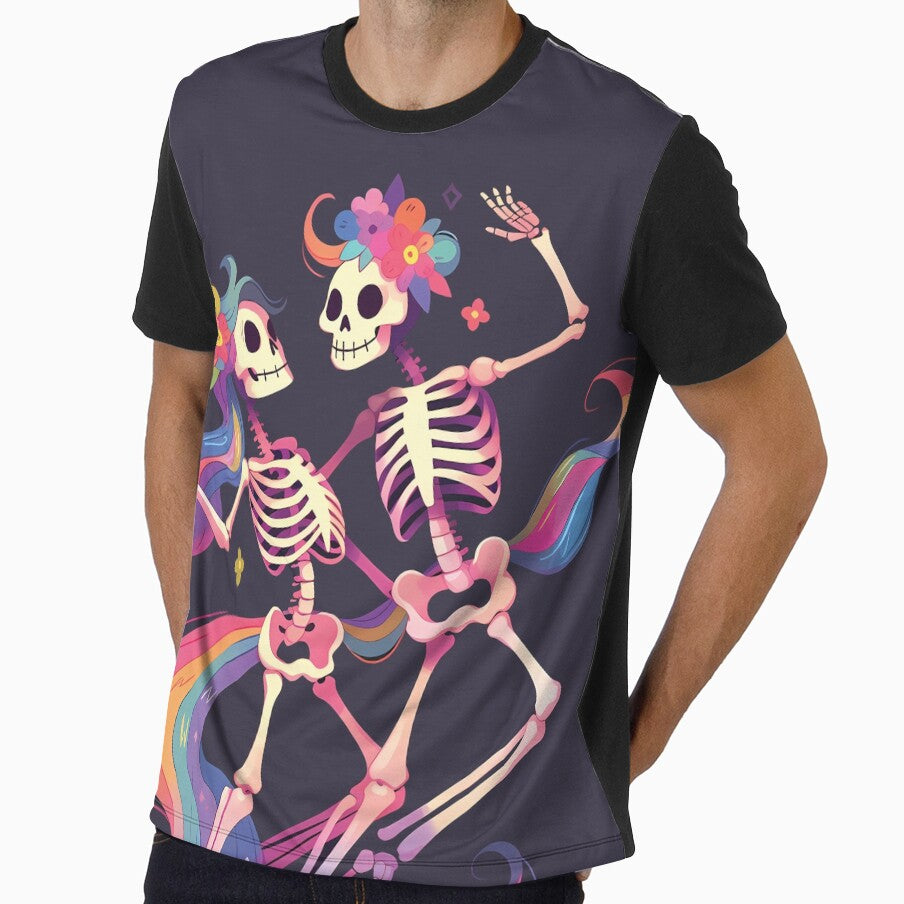 Dancing Skeleton Rainbow Bride and Groom Romance. Dead and Fabulous. by lunaticbear