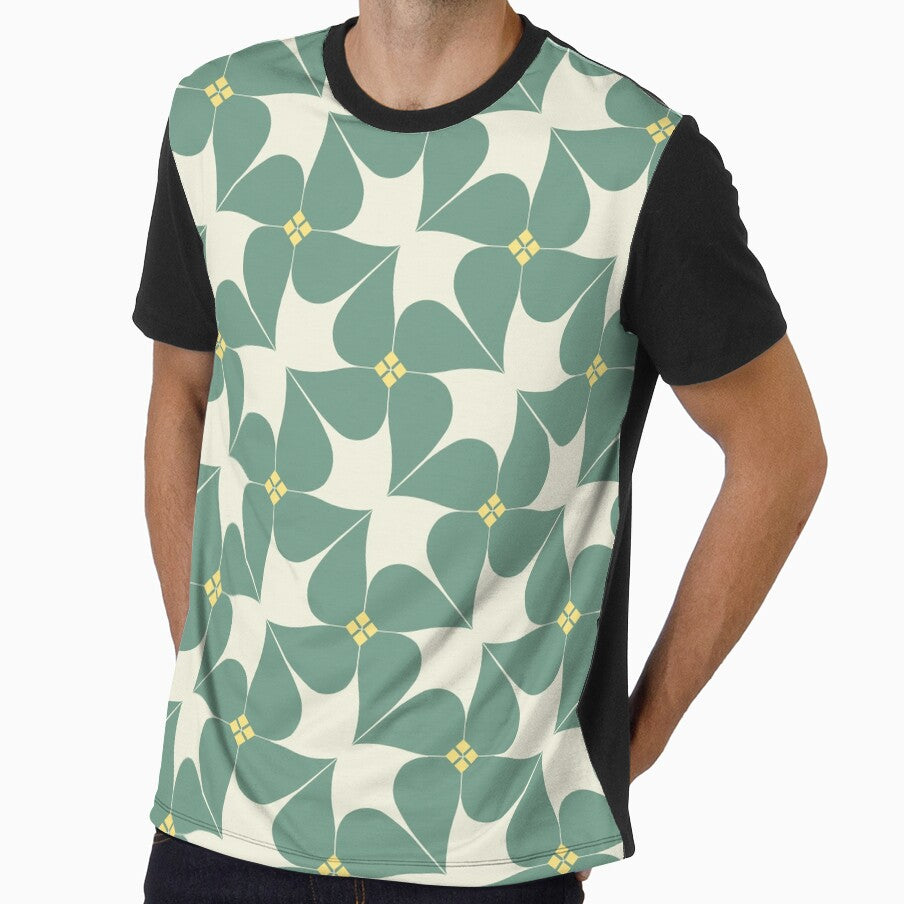 Yellow Green Floral Pattern Gradient Retro Christmas Santa by GobiRchandran