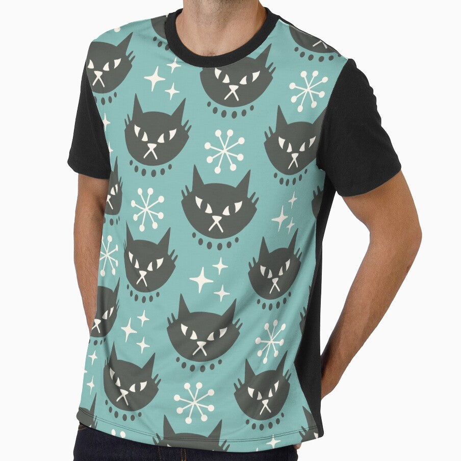 Mid Century Modern Cat Pattern 344 by tonymagnerart