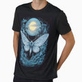 Blue Moon Moth on dark background by Tajdi