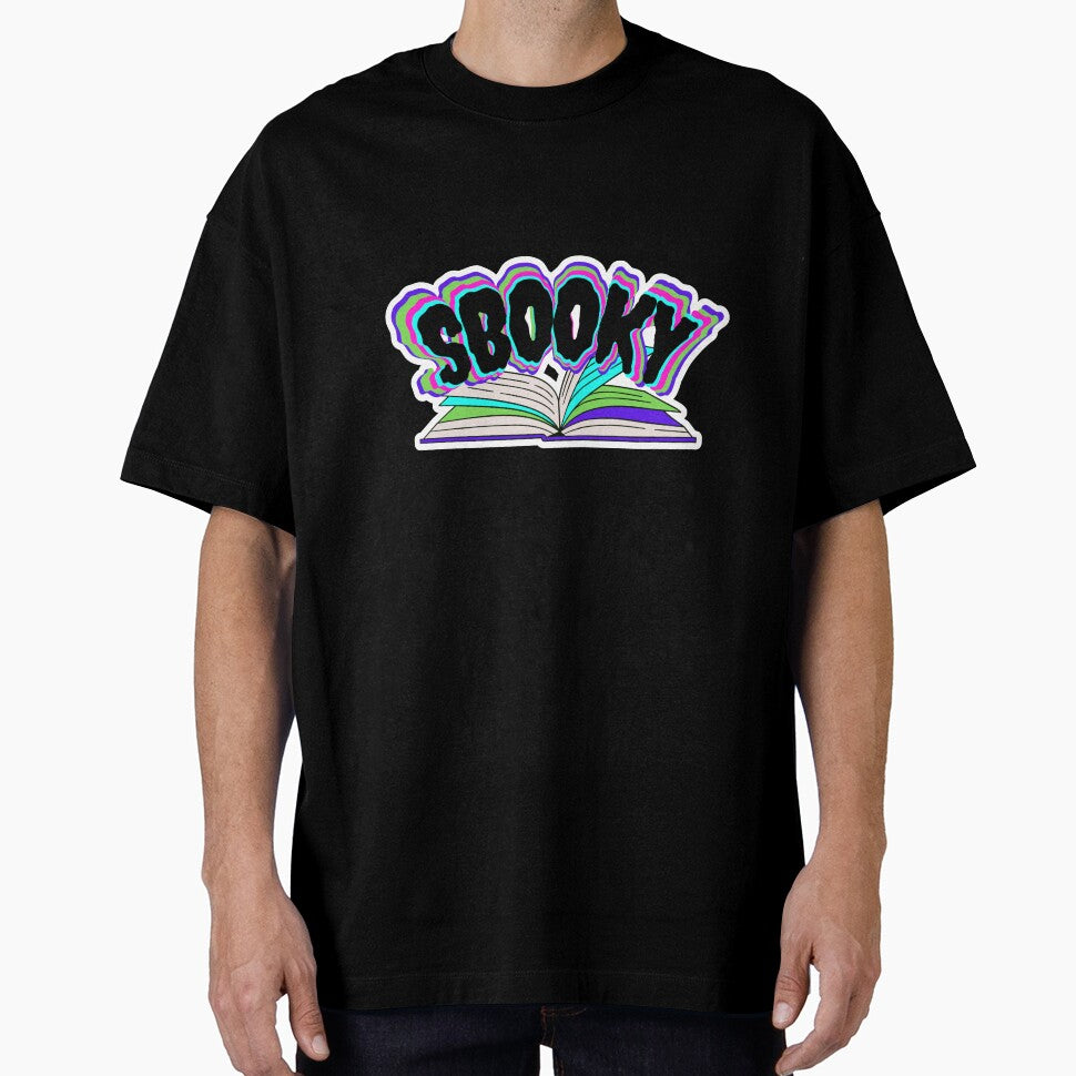 SBOOKY 90's sticker, Spooky book merchandise by Nadine Stewart