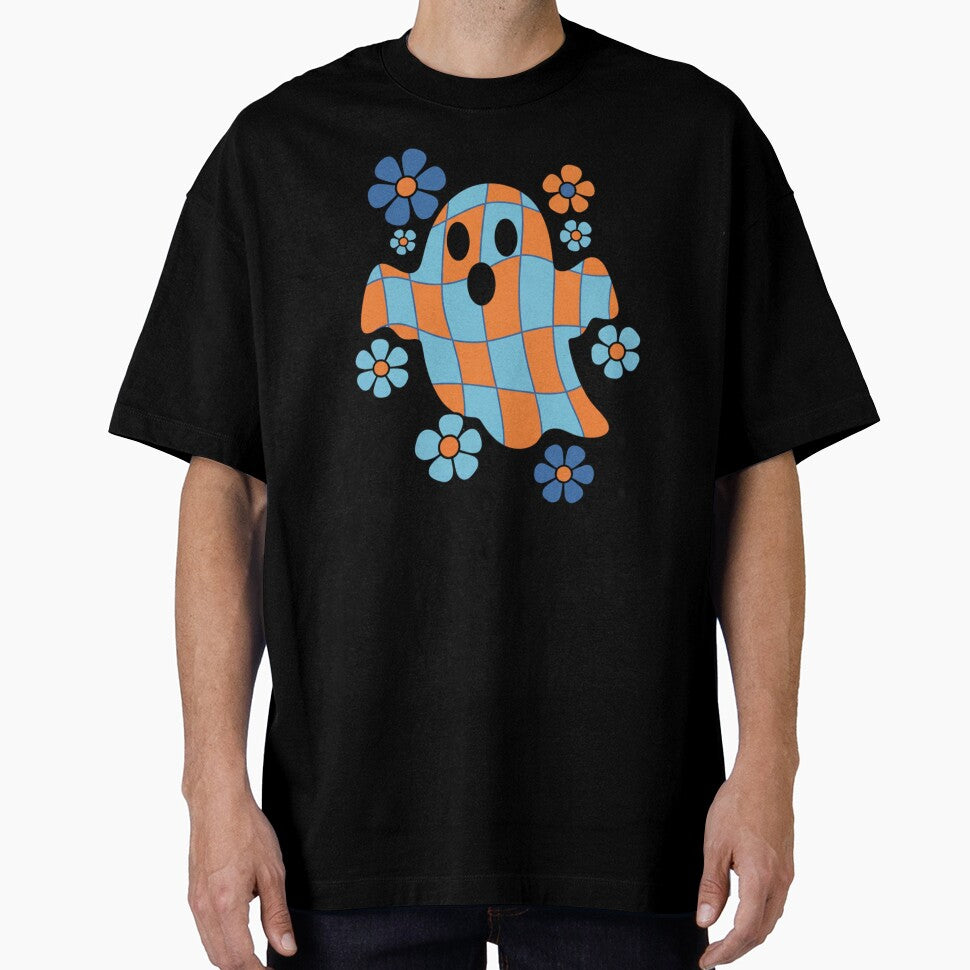 Retro Floral Checker Ghost - halloween by 0606PM