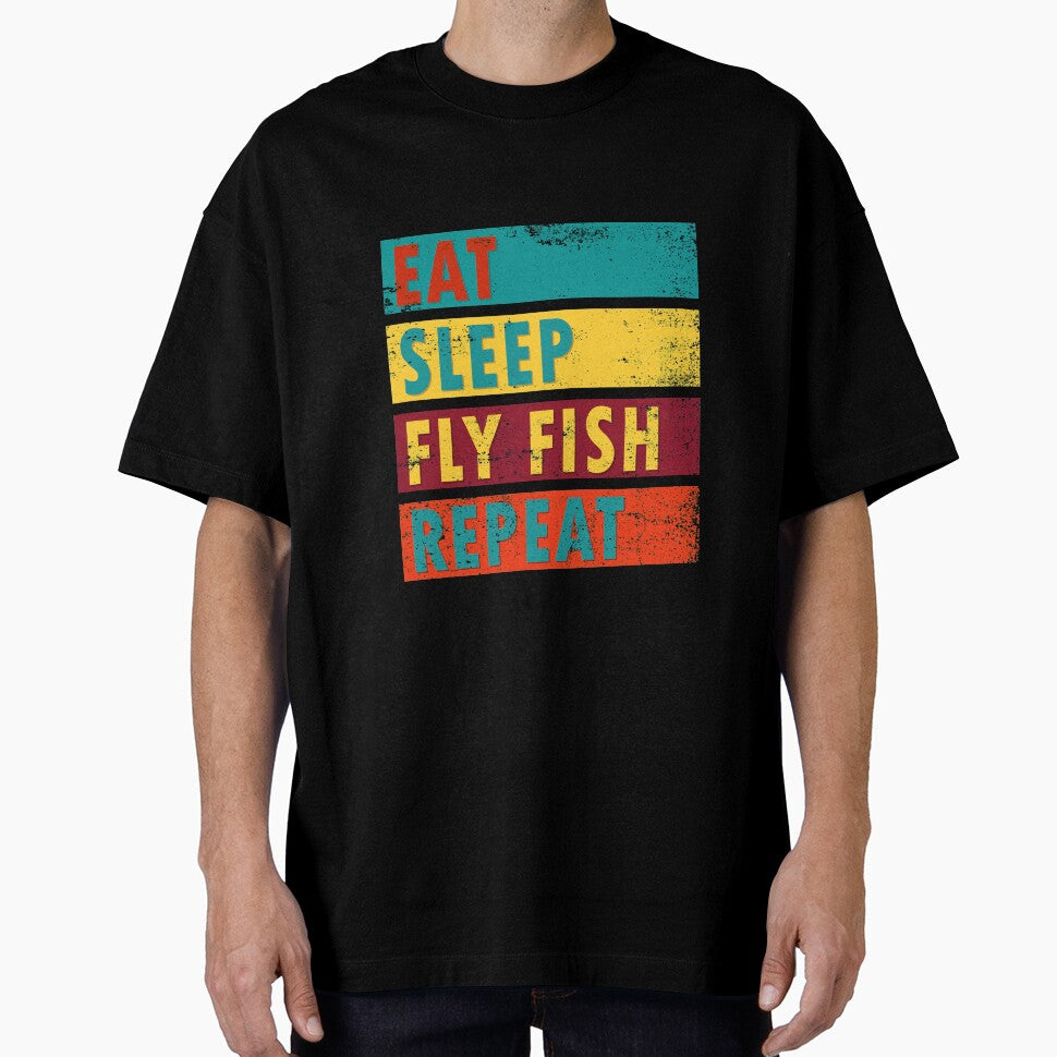 Fly Fishing Eat Sleep Fly Fish Repeat by Space Art