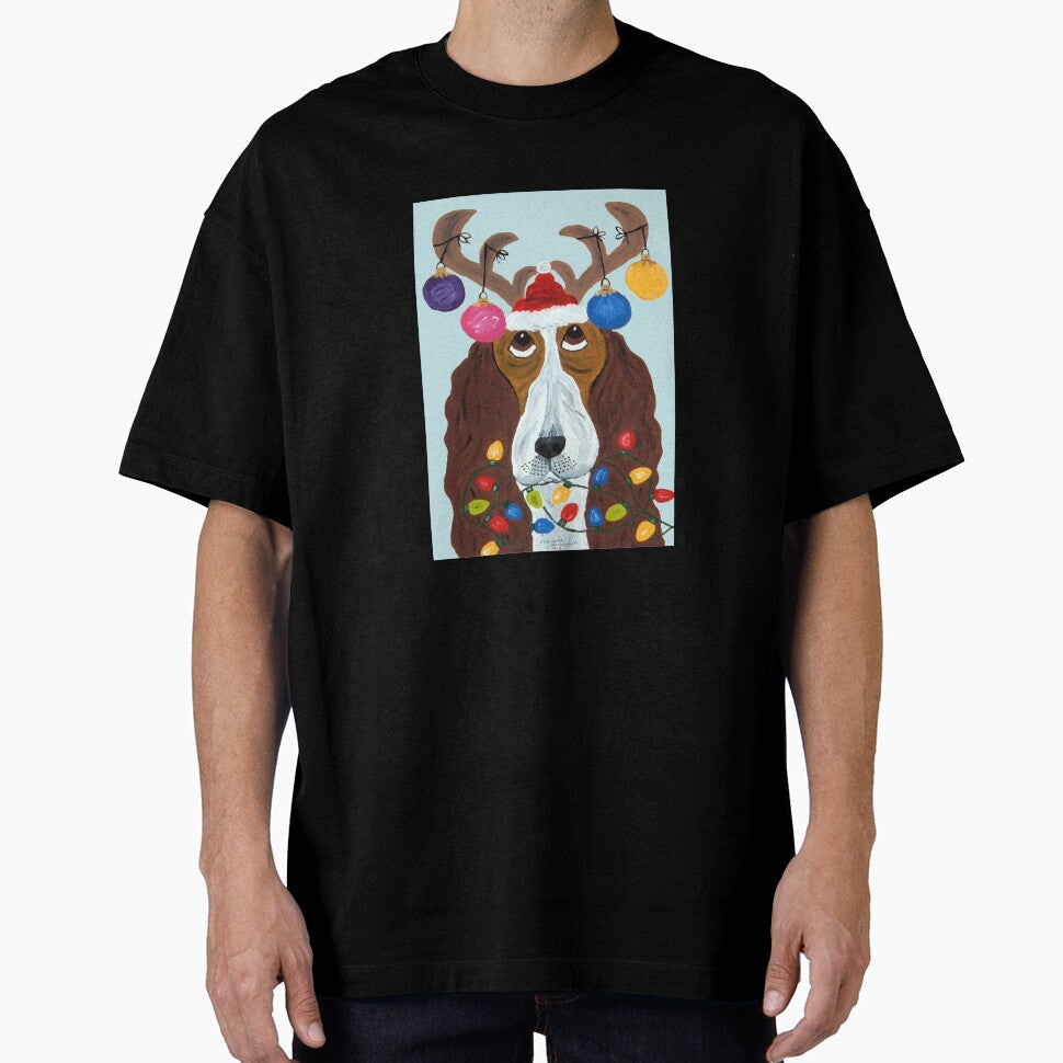 Basset Hound Decorated for Christmas by Squirreldumplings