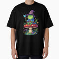 Frog Wizard cute Sitting on Mushroom – Kawaii Fantasy Magic Frog Sticker, Magical Frog Illustration by ArtsyExplorer