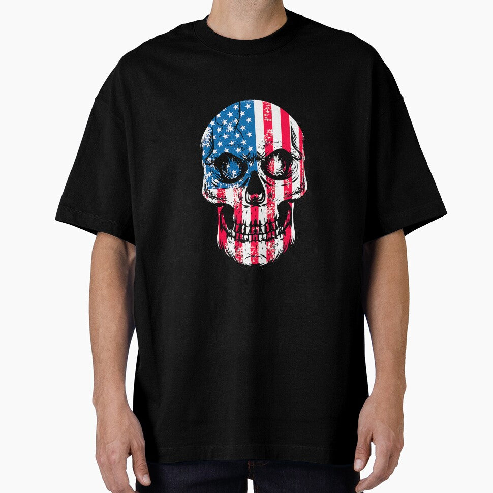 Vintage American Flag Skull Usa by SkyCloudBlue
