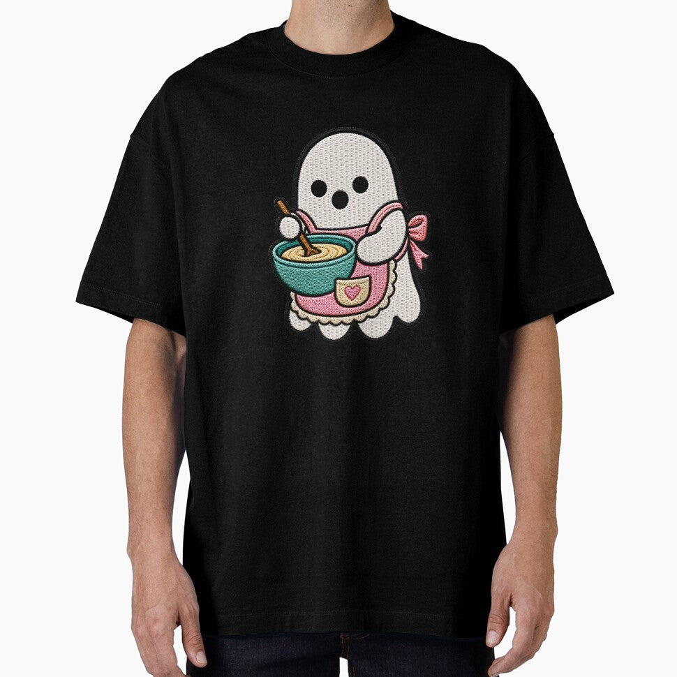 Cute Ghost Cooking Kawaii Embroidery Patch Design by ColorSplash123