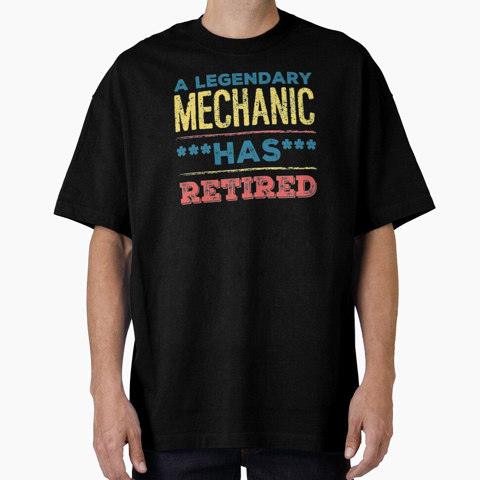 A Legendary Mechanic Has Retired Yellow Blue Red Font by HppyStrngHelthy
