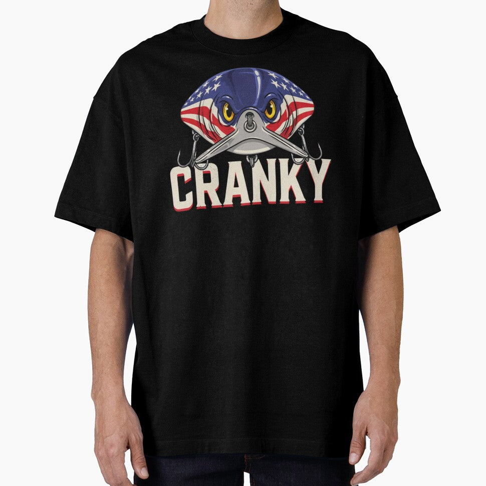 Cranky USA Flag Funny Crankbait Fishing Lure Fathers Day by Dabbing Turtle Designs