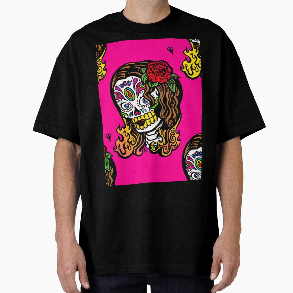 pink halloween Sugar Skull Girl by Gossip Rag