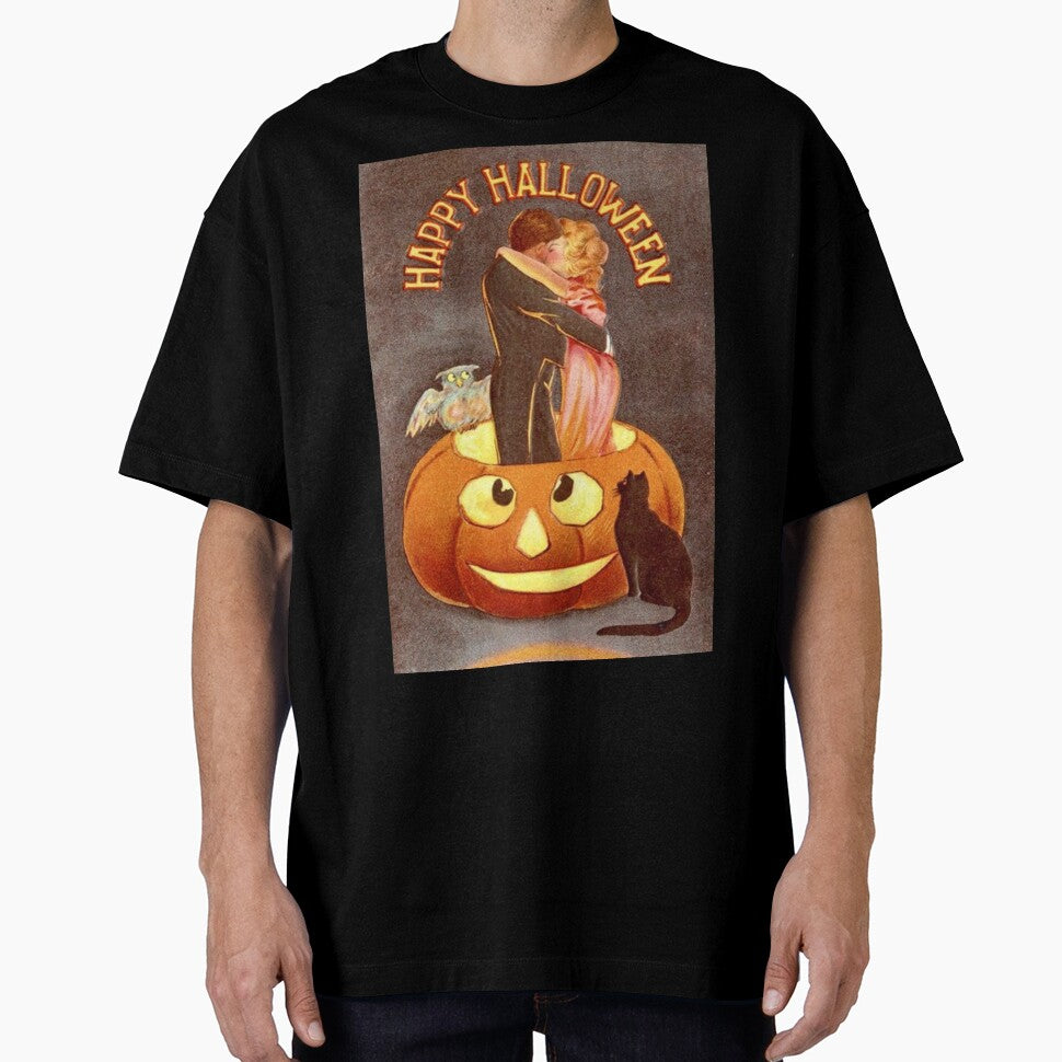 Victorian Couple Happy Halloween Greeting Card Illustration by Bellathewilde
