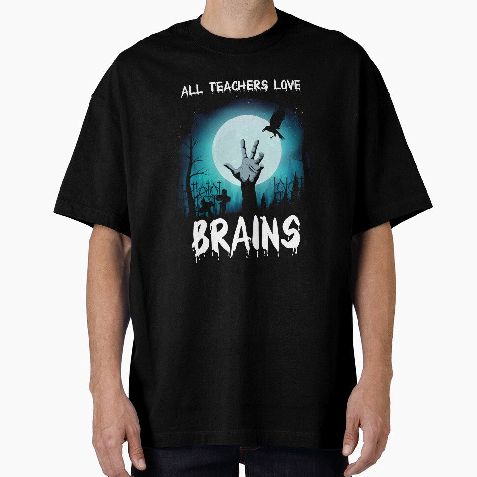 All Teachers Love Brains Halloween Moon Halloween by SANTI236