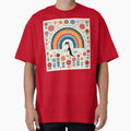 Otter Under Rainbow with Floral Motifs – Scandinavian Folk Art by heidiannemorris © by FOLK ART FUSION