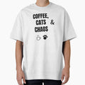 Coffee Cats and Chaos - Funny Cat Mom Gift by RankShift