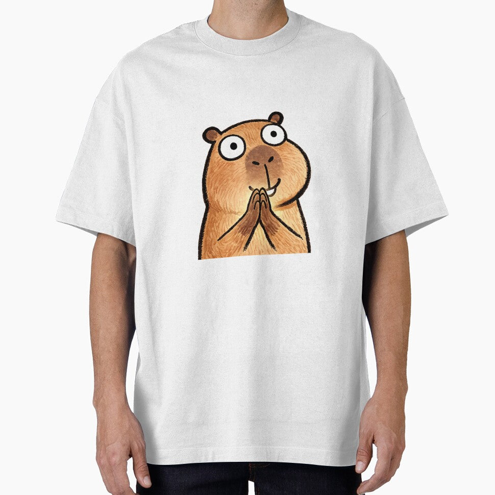 Pleading Capybara | Cute Hopeful Kawaii Capybara Sticker & Funny Animal T-Shirt by Atum&Art