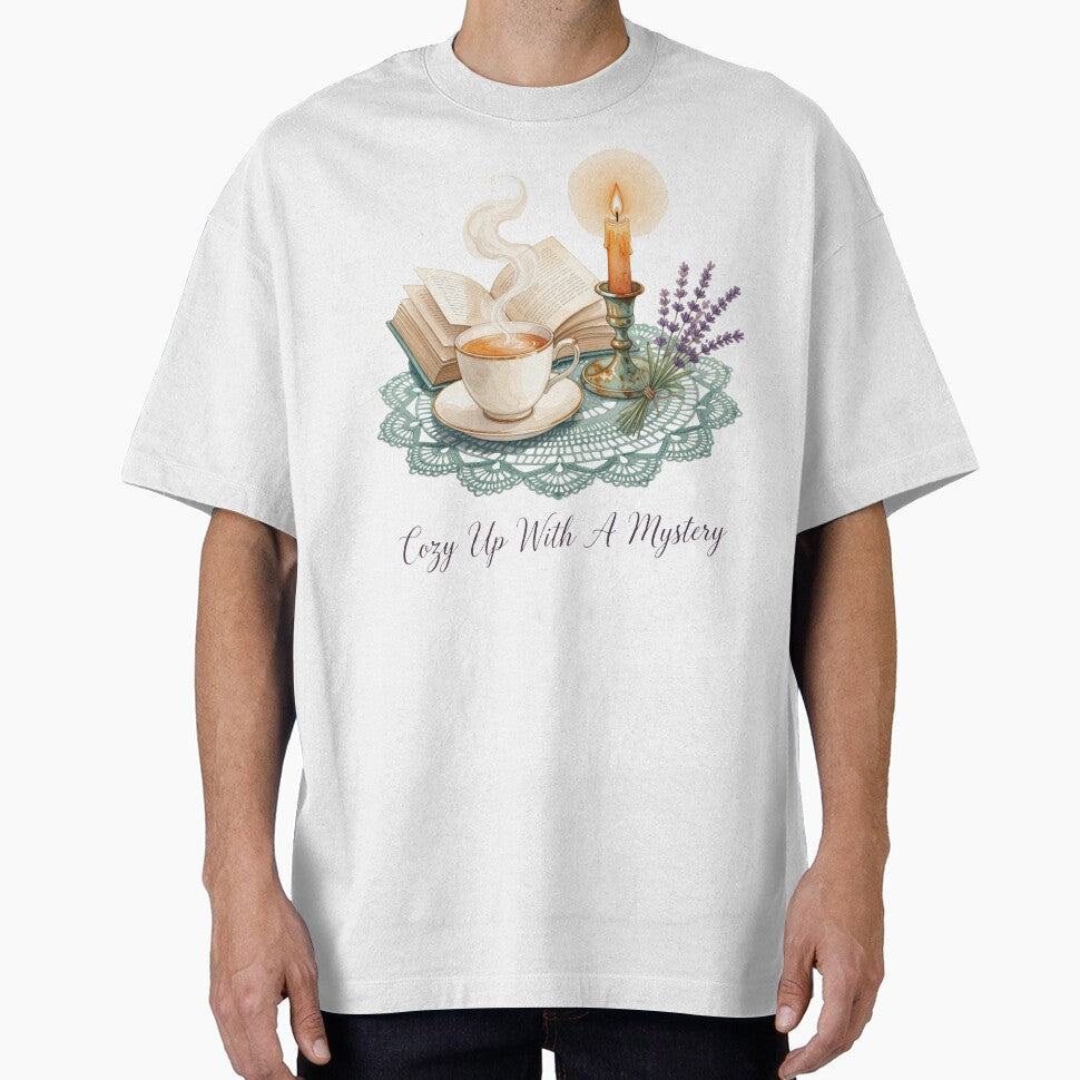 Cozy Up With A Mystery — Tea Candle Book Lover Watercolor Shirt by kosimazaki