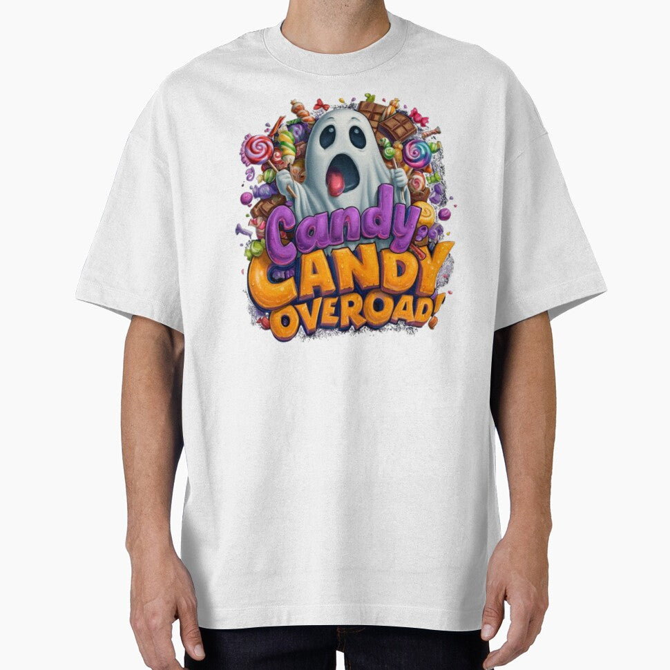 Candy Overload | Funny Ghost Halloween Candy Design by AlexLineArt