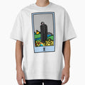 Wait, is this pixel art tarot? White - Minor Arcana 'Five of Cups' (Design for T-shirt, stickers and other accessories) by Pixel Waite