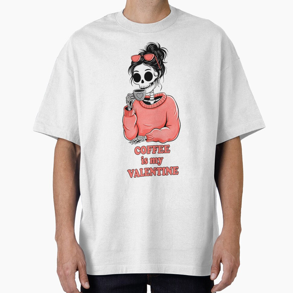 Skeleton Coffee Is My Valentine Funny Valentines Day Women by Blok45