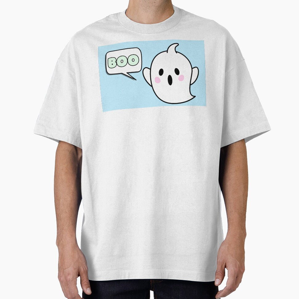 Cute Ghost Says Boo Halloween Blue by Sunshine-Dreams