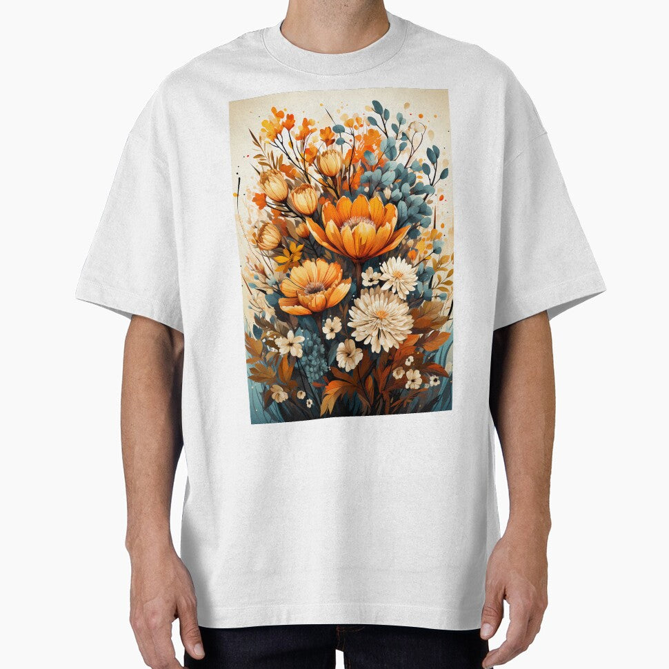 Beautiful Fall Autumn Flowers Seasonal Orange Blue White by NearlyNow