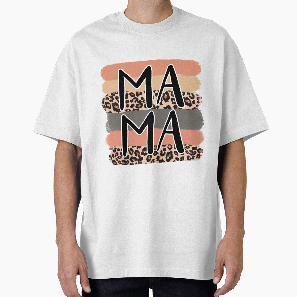 Mama Boho Striped Leopard Print Design by Ktfrans