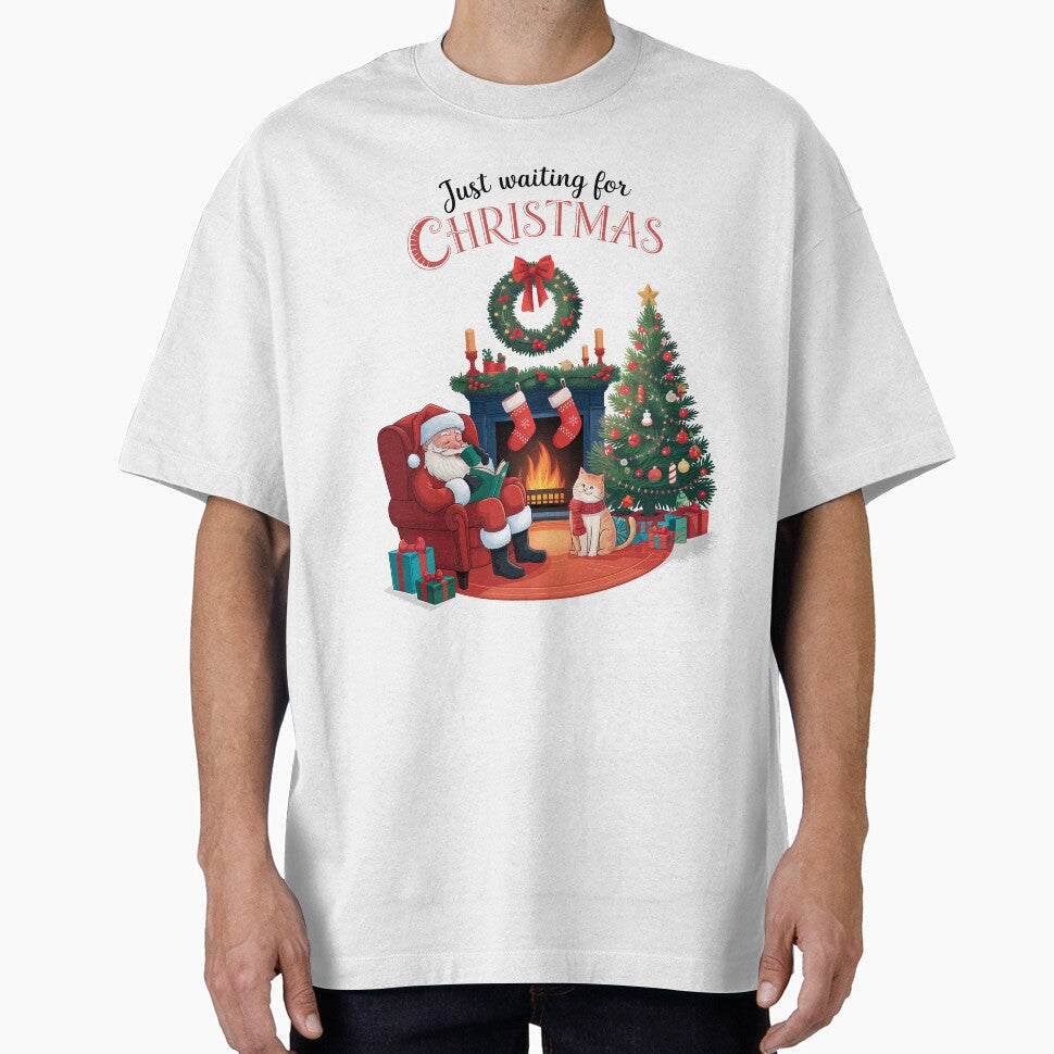 Santa's Cozy Christmas Eve by the Fireplace by TomxDesign