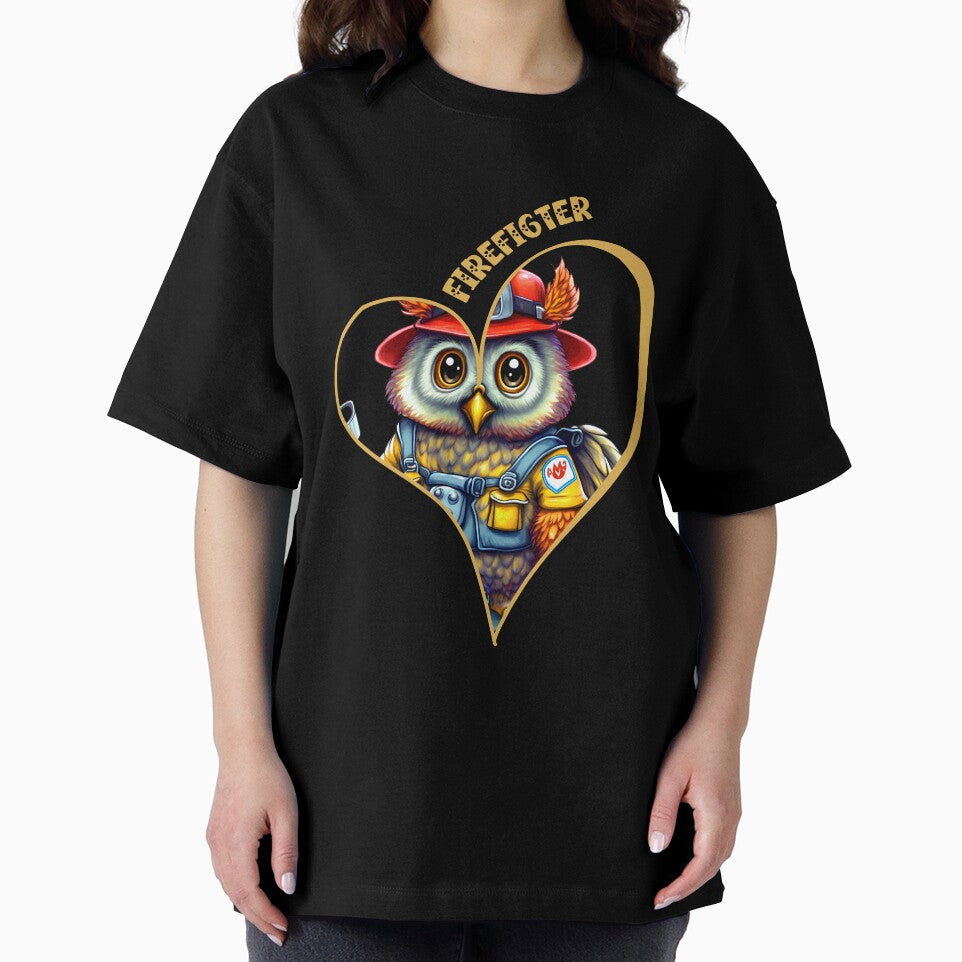 Firefighter, owl love by HarriPaloma