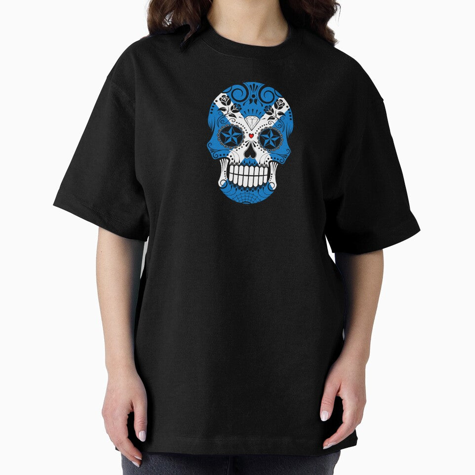 Sugar Skull with Roses and Flag of Scotland by JeffBartels