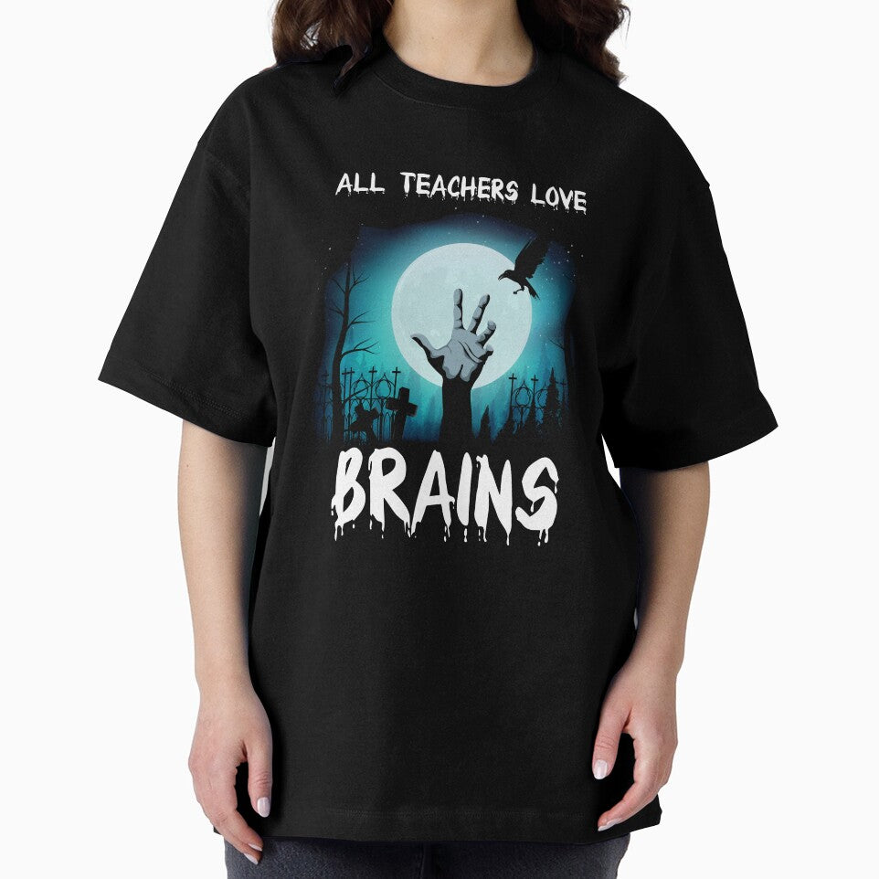 All Teachers Love Brains Halloween Moon Halloween by SANTI236