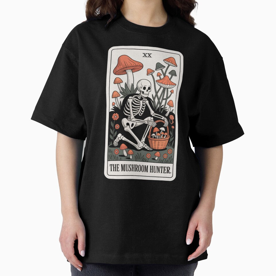 The Mushroom Hunter Skeleton Foraging Tarot Card Design by Blok45