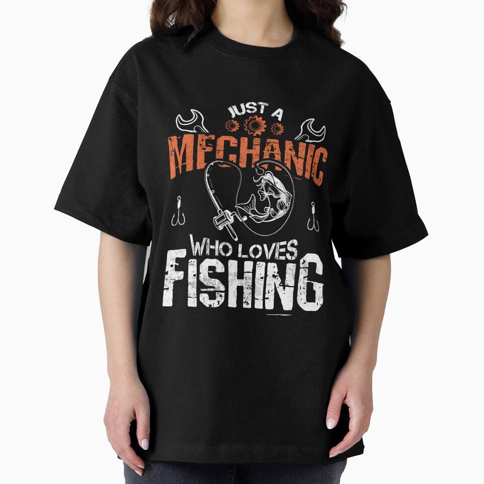 Funny Just A Mechanic Who Loves Fishing | Vintage Mechanic Fisher Dad by JUSTBEELEGANT