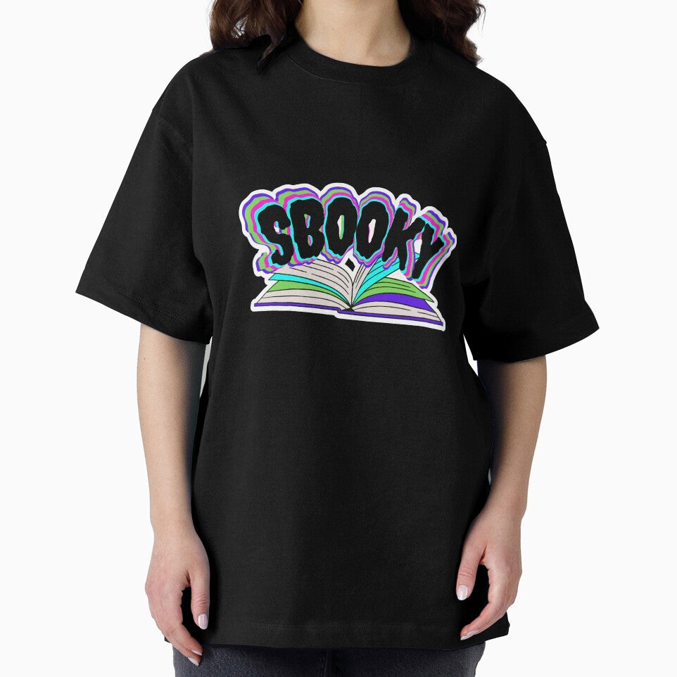 SBOOKY 90's sticker, Spooky book merchandise by Nadine Stewart