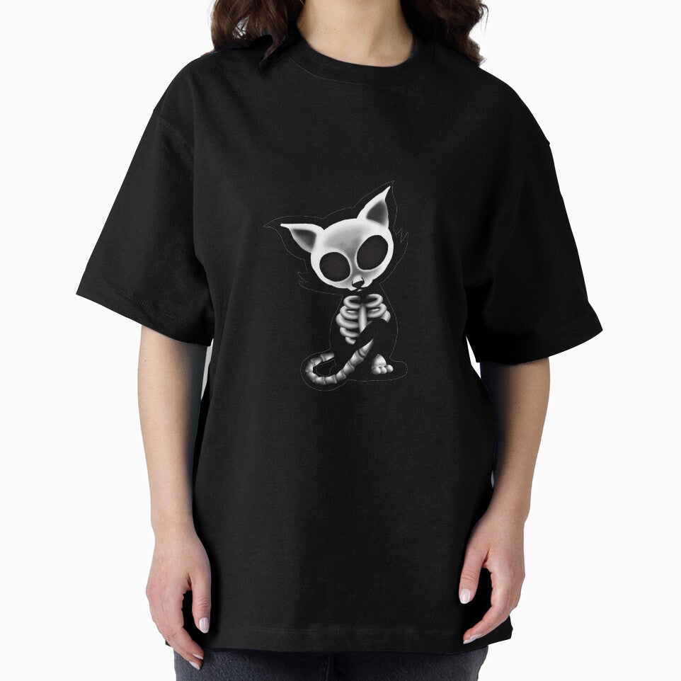 Skeleton cat yellow bg by DigitalCloud