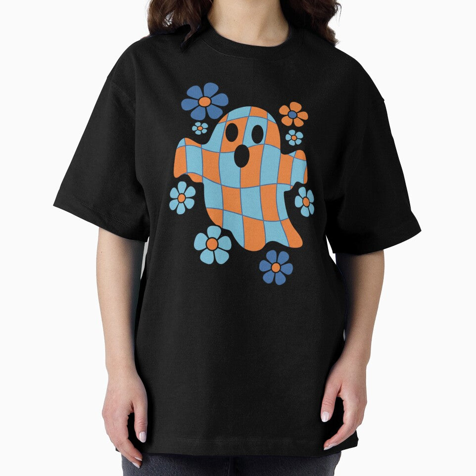Retro Floral Checker Ghost - halloween by 0606PM