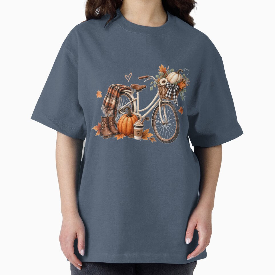 Cozy Autumn Bicycle Pumpkin Fall Design by Wild Ink Studio by Barbara