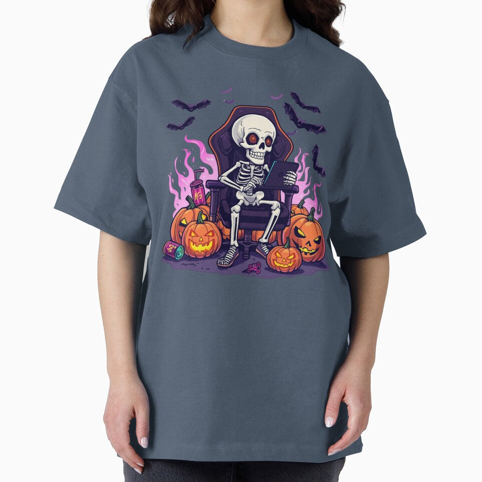 Funny Gamer Skeleton Cute Halloween Video Game Lover Gift by KhadijaBatool38