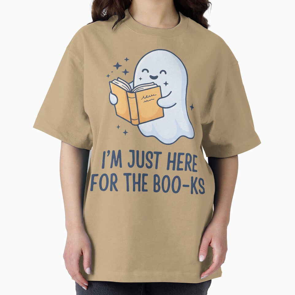 Cute Ghost Reading Book - I'm Just Here For The Boo-ks Halloween by MyHappyArtShop