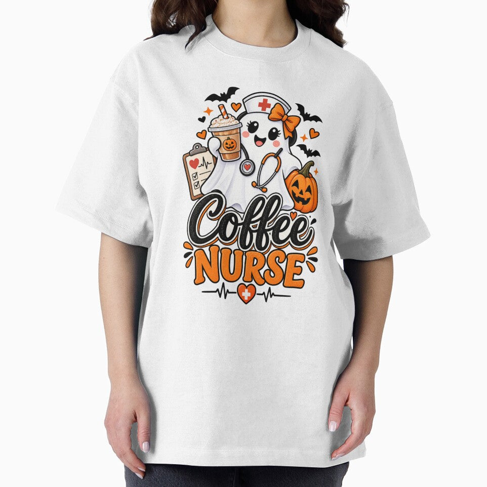 Coffee Nurse Halloween Gift Cute Ghost Nurse Style by Corvoria