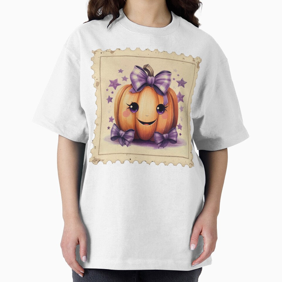 Cute Pumpkin with Purple Bow – Halloween Home Décor & Apparel by Compass and a Camera