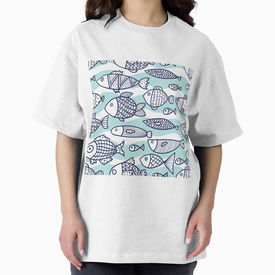 Fish Simple Illustration Wave Background by HauckClothing