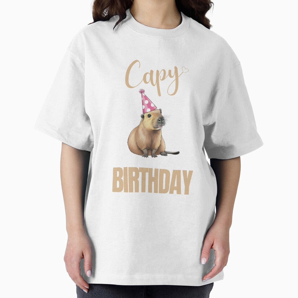 Capy Birthday – Realistic Capybara in Party Hat by amandaline