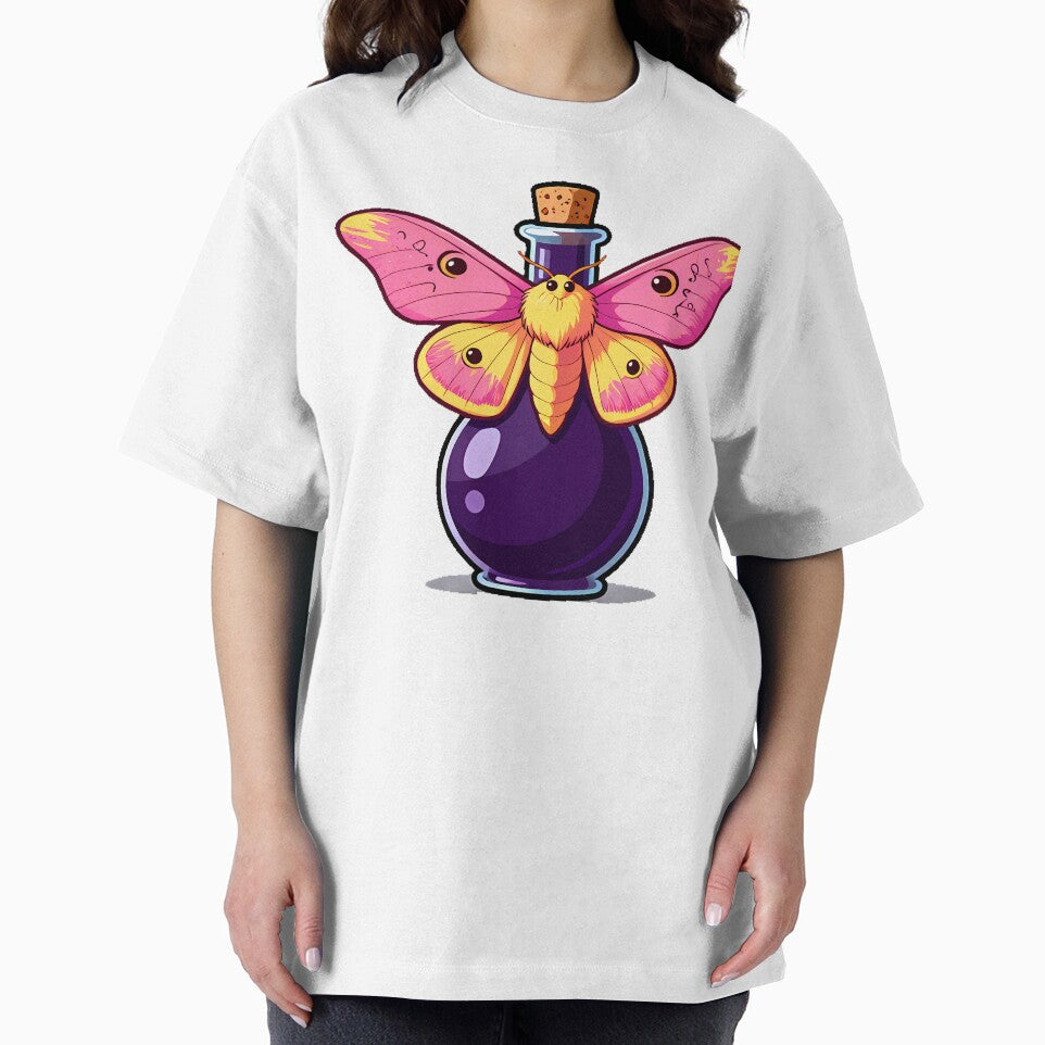 Rosy Maple Moth with Potion Vial by IllumeInk